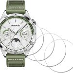 واقي شاشة ممتاز لساعة هواوي جي تي 4 46 ملم من ازوني (4 قطع) غطاء واقي من الزجاج الاصلي بضغطة واحدة سهل التركيب للغاية