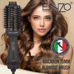 ⁦فرشاة هواء ساخن نانو تيتانيوم EN-6215 من انزو - اداة تصفيف 1200 واط للتحكم في التموج وزيادة الكثافة والتجعد - خفيفة الوزن بتصميم مريح مع حرارة قابلة للتعديل - اصدار عالمي⁩ - الصورة ⁦2⁩
