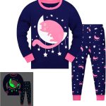 بيجامة للبنات بتصميم يونيكورن من جوميوس، ملابس نوم باكمام طويلة للاطفال الصغار مكونة من بلوزة + بنطلون، طقم من قطعتين لعمر 3-13 سنة