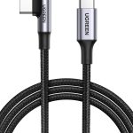 يوجرين كابل يو إس بي سي إلى يو إس بي سي بزاوية قائمة 2 متر 100 وات 5 أمبير PD نوع الشحن السريع 90 درجة كابل بيانات طاقة متوافق مع سلسلة آيفون 16، ماك بوك برو/إير، آيباد برو، سامسونج S24/S24 الترا