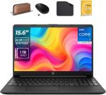 HP لابتوب 15.6 انش الجيل 12 كور i7-1255U وذاكرة RAM 32GB وSSD 1TB وويندوز 11 برو وشاشة FHD وكاميرا ويب وواي فاي (يتضمن حامل لابتوب الموجة الاولى + ماوس + مضاد للفيروسات + قاعدة ماوس) 15s-fq5035ny