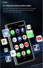 ⁦اماف هاتف ذكي صغير S23 برو الجيل الثالث 3G من سويس، زجاج ثلاثي الابعاد 3 انش، ذاكرة RAM 2GB وروم 16GB، كاميرا خلفية 2MP، اندرويد 8.1، كاميرات مزدوجة، 1000mAh (اسود)⁩ - الصورة ⁦5⁩
