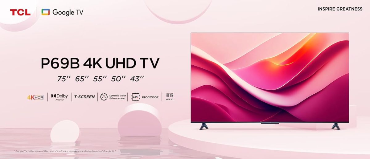 ⁦TCL تلفزيون جوجل الذكي 4K UHD مقاس 55 بوصة، HDR 10، صوت دولبي، تحسين اللون الديناميكي، تصميم معدني بدون حواف (موديل 2024) 55P69B اسود⁩ - الصورة ⁦9⁩