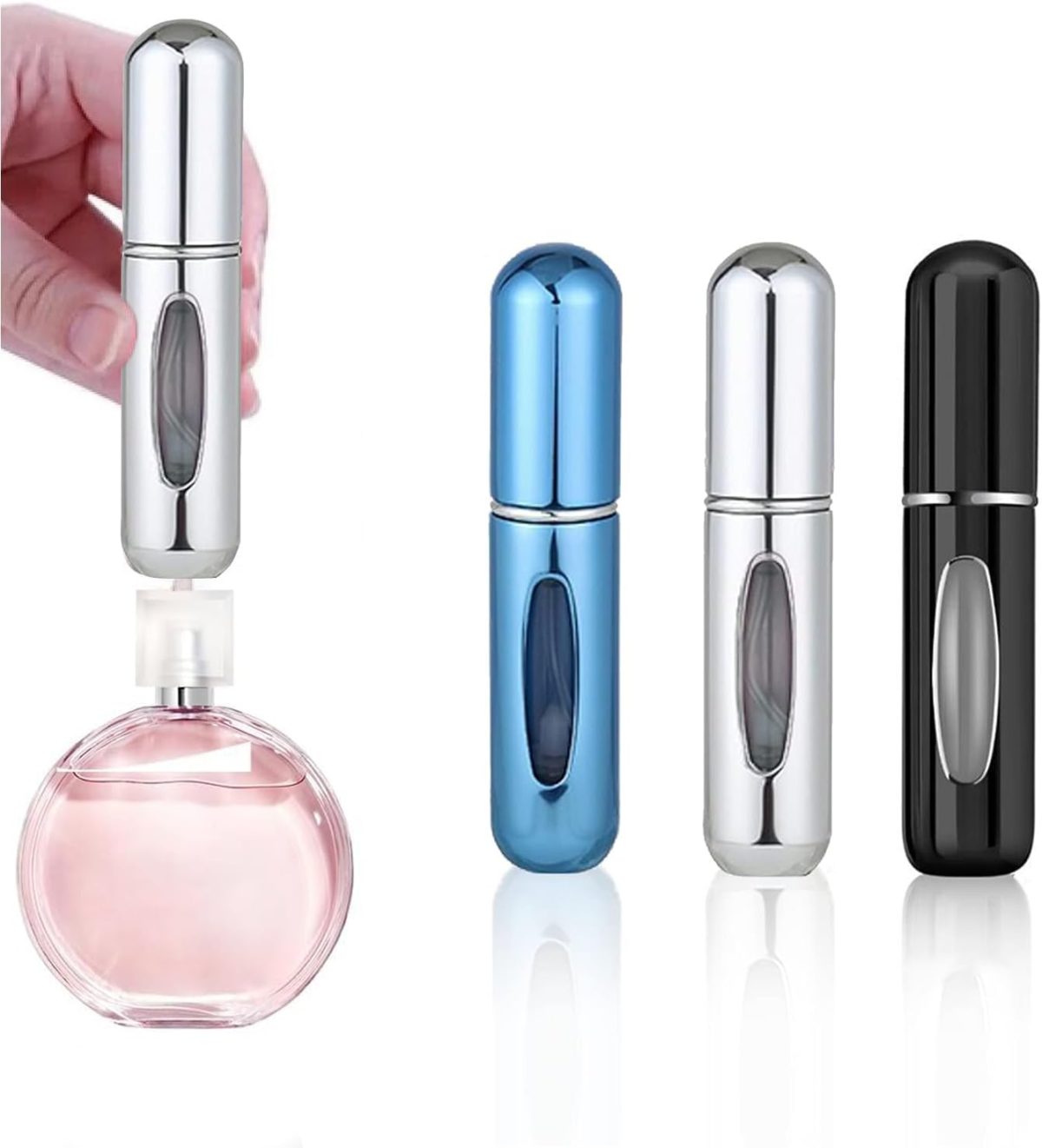 تيم 3 قطع بخاخ عطر قابل لاعادة الملء، زجاجة عطر للسفر سعة 5 مل من توميزر، حاوية عطر فارغة محمولة لعطلات ما بعد الحلاقة والخروج الليلي