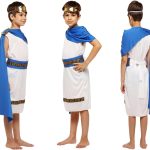 زي توجا اليوناني للاطفال، زي توغا اليوناني القديم ميثوس الفيلسوف روما النبلاء، زي توغا اليوناني القديم، زي تنكري للاولاد والبنات (135-155 سم)