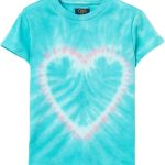 OVS تيشرت مصبوغ بربطة عنق للبنات مع طباعة قلب