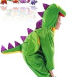 زي تنكري على شكل ديناصور سويت سيفين للاطفال من سن 4 الى 5 سنوات - زي هالوين مع ملصقات اضافية، افرهول ديناصور للهالوين والحفلات التنكرية