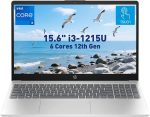 HP لابتوب بشاشة لمس 15.6 انش HD 15-fd0023dx ومعالج انتل كور i3-1215U وذاكرة RAM 8GB وSSD 256GB وبلوتوث وواي فاي وبطاقة رسومات انتل UHD وويندوز 11 هوم في وضع S، فضي طبيعي