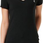 كالفين كلاين جينز ملابس تريكو مطرزة برقبة على شكل حرف V للنساء