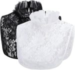 NALACAL Fake Collar, Detachable Half Shirt Blouse False Collar Floral Lace Hollow Stand Top Elegant For Women Girls, Versatile to Match for Sweater, T-Shirt, Blouse, Dress, Jacket, Uniforms and More.