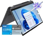 لينوفو لابتوب ايديا باد فليكس 5i 14 انش FHD (1920×1200) IPS بشاشة لمس 2 في 1، انتل كور i5-1235U، كيبورد باضاءة خلفية، واي فاي 6، بصمة اصبع، ثاندربولت 4، قلم ستايلس (8GB RAM | 512GB SSD)