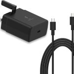 شاحن USB C 65 واط 45 واط، شاحن فائق السرعة متوافق مع سامسونج جالاكسي S24 S23 S22 S21 S20 الترا، S24+ S23+ S22+ S21+، A53، A15، A55، A54، نوت 10+ 20، تاب S7 S8 الترا، محول طاقة مع 1.8 m كابل