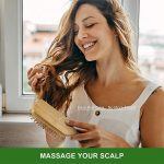 ⁦هوماركت مجموعة مشط من الخيزران الطبيعي، فرشاة خشبية لتدليك الشعر مع مشط واسع الاسنان، مشط حلاقة للنساء والرجال والاطفال - مشط تدليك لفروة الرأس (3 قطع-1)⁩ - الصورة ⁦6⁩