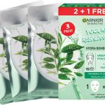 جارنيير مجموعة قناع مناديل جرين تي فائق الترطيب + اعادة التوازن من سكين اكتيف 2+1 مجانا