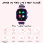⁦ساعة ذكية للاطفال من الجيل الرابع للبنات مع متتبع GPS ومكالمات فيديو للاطفال من سن 5 الى 12 سنة، ساعة ذكية بمفتاح واحد لمكالمات اس او اس وكاميرا دردشة صوتية ومنبه وشاشة تعمل باللمس، هدية للاطفال⁩ - الصورة ⁦2⁩