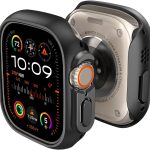 سبايجن غطاء حماية رفيع مصمم لساعة ابل الترا 2 / ساعة ابل الترا 49 ملم - اسود