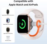 ⁦ميكدودو شاحن مغناطيسي لساعة ابل [منفذ USB-C ولايتنينج]، شاحن لاسلكي محمول لساعة اي ووتش سريع الشحن يناسب سلسلة ساعات ابل 10/9/8/7/6/5/4/3/2/1/SE/SE2/UItra 2/Ultra⁩ - الصورة ⁦5⁩
