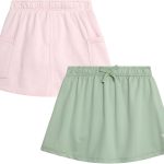 ريبوك شورتات رياضية للبنات - عبوة من قطعتين من السراويل الرياضية للتنس والجولف (7-12)