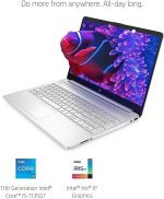⁦HP لابتوب 15 بشاشة FHD 15.6 انش ومعالج انتل رباعي النواة i5-1135G7 الجيل 11 (افضل من i7-1160G7) وRAM 16GB وSSD PCIe 512GB وبطاقة رسومات انتل ايرس Xe وكيبورد رقمية وبلوتوث 5.2 وHDMI وويندوز 11 (مطور)⁩ - الصورة ⁦2⁩