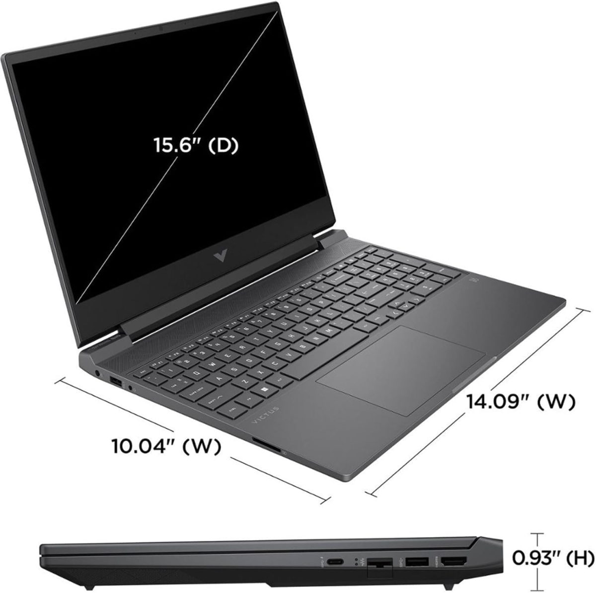 ⁦HP Victus Gaming Laptop, 15.6" FHD IPS 144Hz Display, AMD 6-Core Ryzen 5 7535HS(Beat i7-11600H), GeForce RTX 2050, 32GB DDR5, 2TB NVMe SSD, Backlit KB, Wi-Fi 6, RJ-45, USB-C, PDG HDMI, Win 11 Pro⁩ - الصورة ⁦5⁩