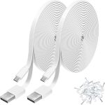 اكسرب كيبل تمديد طاقة بطول 6 متر متوافق مع وايز كام، وايز كام بان، نيست كام اندور، بلينك، يي كاميرا، كاميرا امازون، كيبل شحن ومزامنة بيانات متين من USB الى مايكرو USB