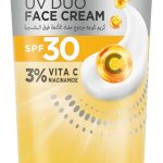 جلو اند لوفلي كريم الوجه يو في ديو بعامل وقاية من اشعة الشمس 30، مع 3% فيتامين C والنياسيناميد، يقلل من البهتان في 7 ايام، حماية من الاشعة فوق البنفسجية فئة A وB 100 غرام