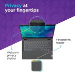 ⁦لينوفو لابتوب ايديا باد فليكس 5i 14 انش FHD (1920×1200) IPS بشاشة لمس 2 في 1، انتل كور i5-1235U، كيبورد باضاءة خلفية، واي فاي 6، بصمة اصبع، ثاندربولت 4، قلم ستايلس (8GB RAM | 512GB SSD)⁩ - الصورة ⁦4⁩