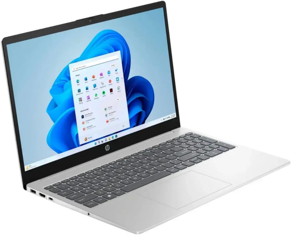 ⁦HP لابتوب بشاشة لمس 15.6 انش HD 15-fd0023dx ومعالج انتل كور i3-1215U وذاكرة RAM 8GB وSSD 256GB وبلوتوث وواي فاي وبطاقة رسومات انتل UHD وويندوز 11 هوم في وضع S، فضي طبيعي⁩ - الصورة ⁦6⁩