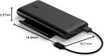 ⁦باور بانك محمول 10000 مللي امبير في الساعة من بيلكن، شاحن محمول USB-C 10K مع منفذ USB-C ومنفذي USB-A وبطارية شحن تصل الى 15 واط لاجهزة ايفون وسامسونج جالكسي وايربودز وايباد وغيرها - اسود⁩ - الصورة ⁦13⁩