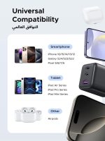 ⁦يوجرين شاحن ايفون 16 برو ماكس 30 واط، شاحن ايفون سريع 3 منافذ جان نوع سي (2 USB C + 1 USB A)، 4 حماية امنية، اصغر بنسبة 38% من الاصلي، محول USB C لايفون 16 برو وسامسونج وايباد⁩ - الصورة ⁦8⁩