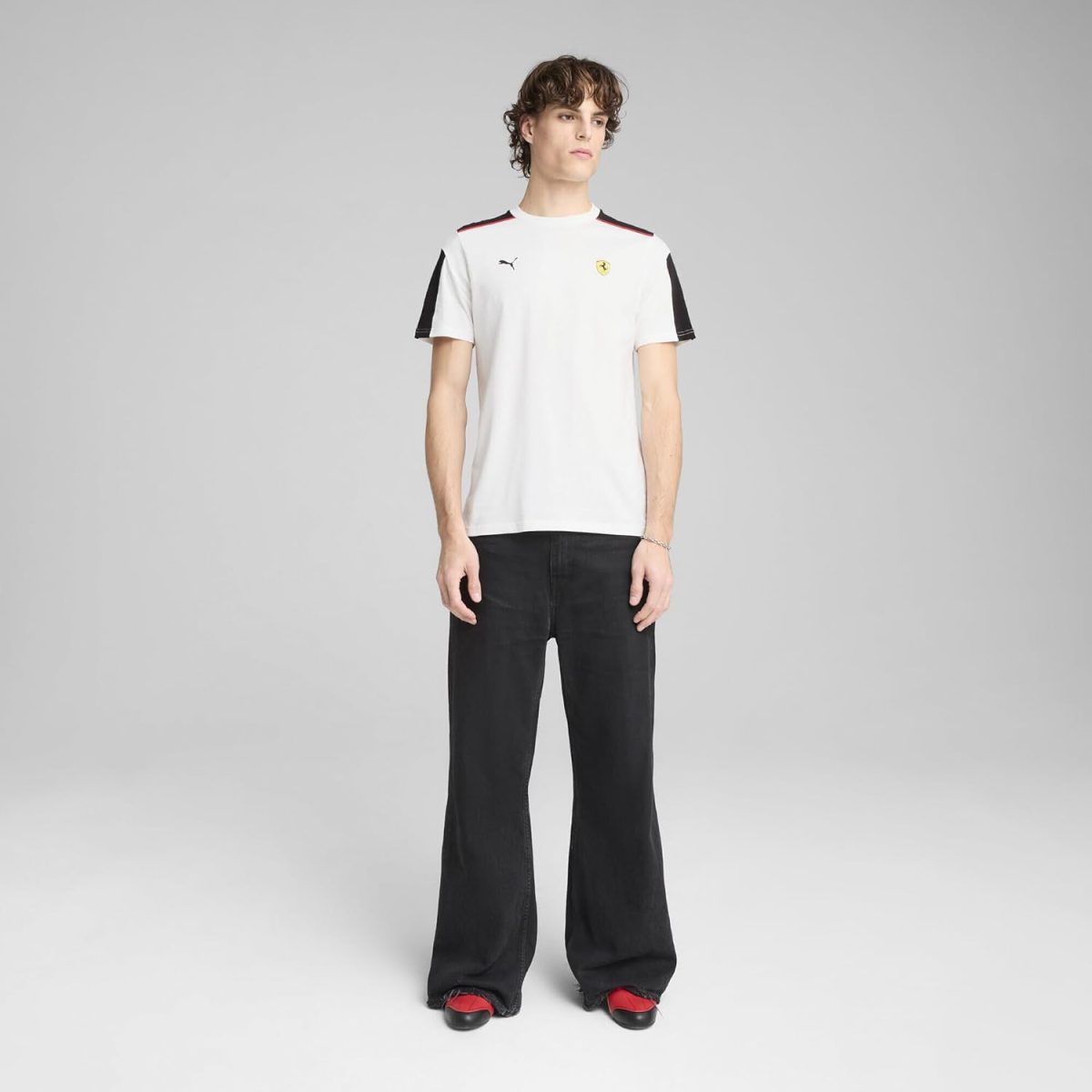 ⁦Puma Mens Ferrari Race MT7 Tee PUMA Men's Scuderia Ferrari HP Race MT7 T-Shirt M, White⁩ - الصورة ⁦4⁩