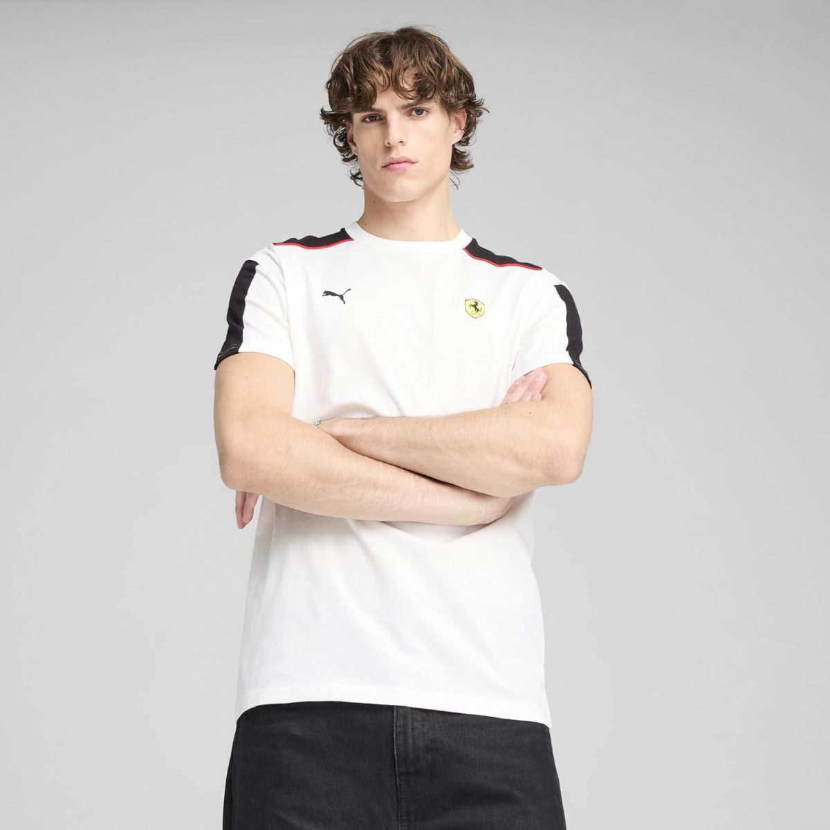 ⁦Puma Mens Ferrari Race MT7 Tee PUMA Men's Scuderia Ferrari HP Race MT7 T-Shirt M, White⁩ - الصورة ⁦5⁩