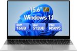 احدث لابتوب ويندوز 11 15.6 انش، ذاكرة RAM 16GB، SSD 512GB، معالج انتل رباعي النواة (بحد اقصى 2.9GHz)، شاشة IPS FHD 1080p، كيبورد باضاءة خلفية، كاميرا ويب، ميني HDMI، واي فاي 5، بلوتوث، USB، فضي