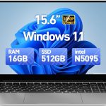 احدث لابتوب ويندوز 11 15.6 انش، ذاكرة RAM 16GB، SSD 512GB، معالج انتل رباعي النواة (بحد اقصى 2.9GHz)، شاشة IPS FHD 1080p، كيبورد باضاءة خلفية، كاميرا ويب، ميني HDMI، واي فاي 5، بلوتوث، USB، فضي