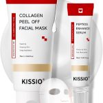 كيسسيو مجموعة قناع تغليف الكولاجين لتعزيز السيروم وقناع الوجه القابل للتقشير لمرونة البشرة وترطيبها وتوهجها وتمتلئها، قناع وجه بالكولاجين والببتيد والنياسيناميد، للعناية بالبشرة