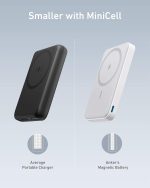 ⁦بطارية Anker المغناطيسية، شاحن محمول لاسلكي قابل للطي 5K مع حامل ومنفذ USB-C (على الجانب)، مخصصة فقط لـ MagSafe وiPhone 15/15 Plus/15 Pro/15 Pro Max وiPhone14/13 Series (اللون الأبيض).⁩ - الصورة ⁦7⁩