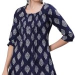 بلوزة طويلة بقصة مستقيمة مطبوعة للنساء | تي شيرت كورتي كورتا للسيدات | تقليدي تقليدي جاهز للارتداء