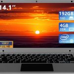 Exilapsire 14.1 inch Laptop Computer,Celeron Quad-Core Up to 2.2 GHz,4GB RAM and 320GB SSD,W11 Laptop Computers with FHD IPS,Slim and Lightweight Notebook,Work and Students laptops,Gray,WPS