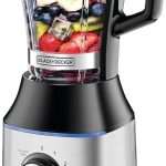 خلاط بلاك+ديكر 700 واط ذو سرعة عالية، مع وعاء زجاجي، بلون اسود/ فضي - BX650G-B5، ضمان لمدة عامين