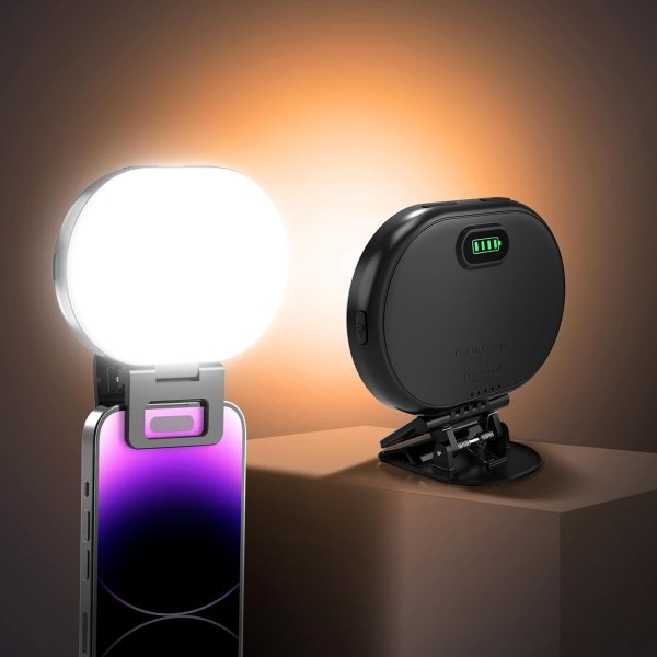 توبيب 80 مصباح LED لصور السيلفي بشاشة كاملة، حلقة اضاءة محمولة مع 3 اوضاع اضاءة و10 مستويات ساطعة، CRI 95+، مصباح جوال قابل لاعادة الشحن 2000mAh مع مشبك لايفون واندرويد والتابلت وفيديو تيك توك