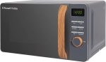 ⁦راسل هوبز ميكروويف رقمي RHMD714G سعة 17 لتر 700 واط من سكاندي رمادي مع 5 مستويات طاقة، مقبض واقراص بتاثير خشبي، ساعة ومؤقت، اذابة الثلج التلقائي، سهل التنظيف، 8 قوائم طهي تلقائية⁩ - الصورة ⁦9⁩