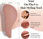 ⁦كيتش فرشاة فك تشابك الشعر للشعر المجعد او المفرود، الرطب والجاف، فرشاة فك تشابك الشعر بشعيرات مرنة للنساء والرجال والبالغين والاطفال للاستحمام والسفر - تيراكوتا⁩ - الصورة ⁦2⁩