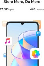 ⁦اونر هاتف X7a ثنائي شرائح الاتصال بذاكرة رام 6 جيجابايت وذاكرة داخلية 128 جيجابايت الجيل الرابع لون اسود ميدنايت - اصدار الامارات العربية المتحدة⁩ - الصورة ⁦5⁩