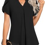 بلوزة نسائية صيفية أنيقة من الشيفون برقبة على شكل حرف V بدون أكمام من اني هولد، بلايز فضفاضة كاجوال بدون أكمام قمصان عمل لطيفة للمكتب