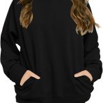 ميكولو سويت شيرت بقلنسوة للبنات باكمام طويلة كاجوال خفيف الوزن مع جيوب 4-15 سنة