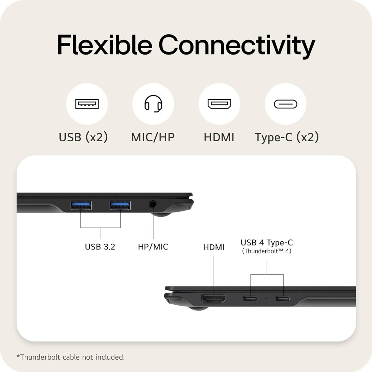 ⁦LG لابتوب جرام رفيع وخفيف الوزن 16 انش، كوبايلوت + كمبيوتر، اصدار انتل ايفو مدعوم بمعالج انتل كور الترا9 288 فولت، ويندوز 11 هوم، ذاكرة RAM 32GB، SSD 2TB، اسود اوبسيديان⁩ - الصورة ⁦13⁩