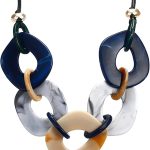 Punk Acrylic Geometric Choker Necklace Colorful Adjustable Resin Acetate Sweater Chunky Necklaces Vintage Large Choker Collar Delicate Statement for Women Fashion Jewelry