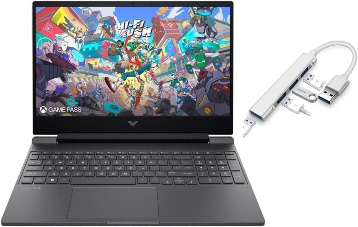 ⁦HP لابتوب العاب فيكتوس 15.6 انش FHD 144HZ | AMD رايزن 5-7535HS (افضل من i7-11800H) | AMD راديون RX 6550M | كيبورد باضاءة خلفية | 8GB RAM DDR5 | 512GB SSD | ويندوز 11 هوم | حزمة مع موزع USB 3.0⁩ - الصورة ⁦2⁩