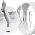 شاحن سريع من النوع C وUSB-C بقدرة 35 واط مع كيبل USB-C مضفر بطول 1 متر، محول طاقة PD 3.0، شحن عالمي لايفون 15/16 برو ماكس وبلس، ايباد، سامسونج S25/S24 الترا - شحن عالي السرعة وآمن