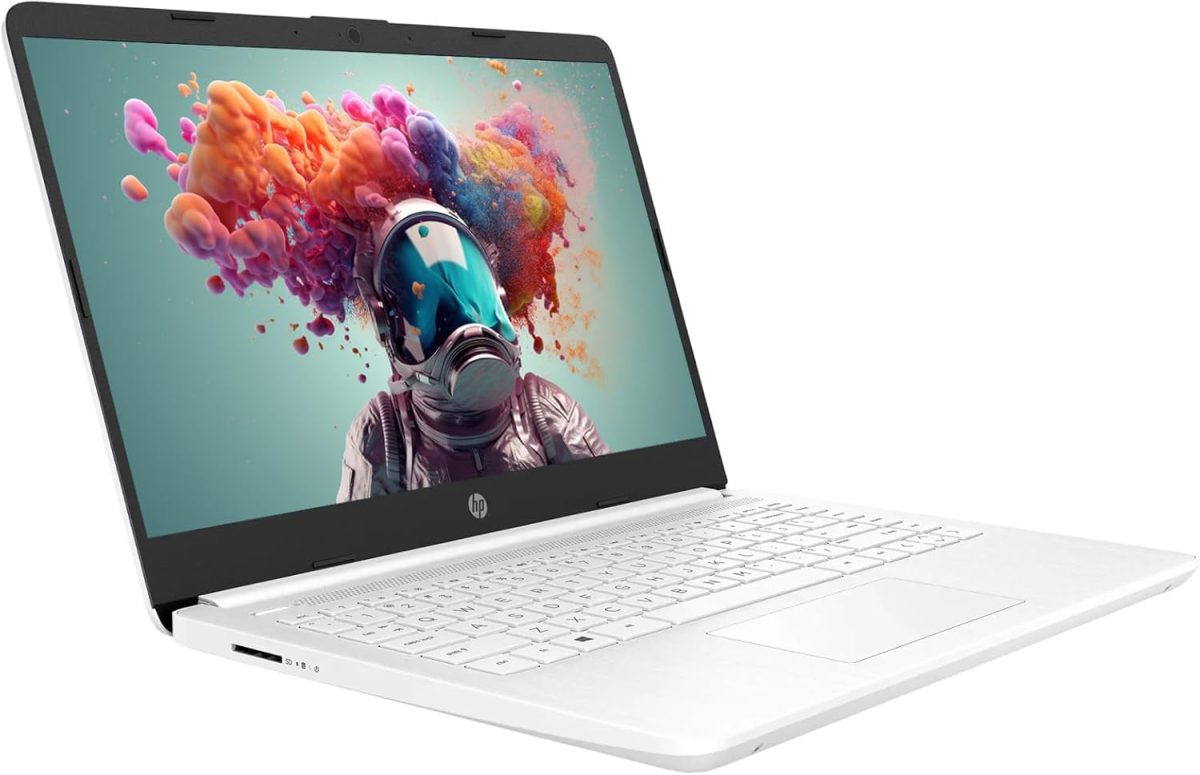 ⁦HP لابتوب اعمال 2025 للطلاب بشاشة HD 14 انش ومعالج انتل سيليرون رباعي النواة وRAM 16GB وذاكرة تخزين 320GB (بطاقة ذاكرة اي ام ام سي 64GB + بطاقة SD 256GB) واوفيس 365 لمدة عام وبطاقة رسومات انتل UHD⁩ - الصورة ⁦2⁩